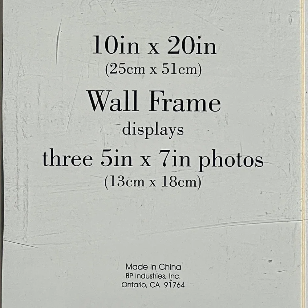 BP Industries Wall Frame Multi Photo 10x20 Silver New 1pc 3-Opening 5x7